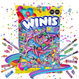Winis Mix Variety of Mexican Chewy Candies | Bulk Taffy Candy Mix - 3.6 lbs - 150 Individually Wrapped Party | Taffy, Gifts, Holiday, Parties, Concessions, Pantry, Non-Melting, Party