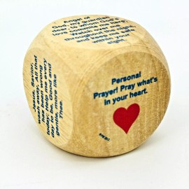 New PRAYER Cube Die 1.5" Solid Wood 6-Sided Pray Dice Paperweight Gift Religious
