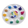 WOIWO 5Pcs Plastic Round Paint Palettes,11 Watercolor Palette Painting Tray,