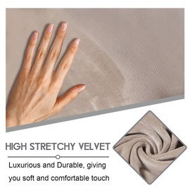 ULTICOR Reclining Love Seat Sofa Cover (6 Piece, Taupe), 48-65'' L, Velvet Stretch, Soft, Washable