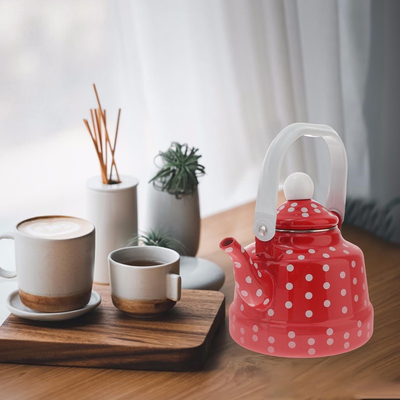 DOITOOL Vintage Tea Kettle 1.1 L Enamel Tea Kettle with