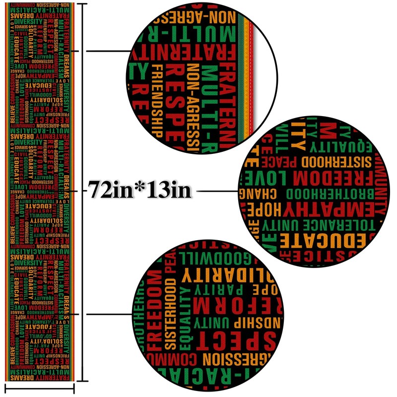 Nepnuser Juneteenth Table Runner Black Pride Party Decorations African American