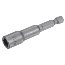 sourcing map Quick-Change Nut Driver Bit, 5/16" Hex Shank 1/4" Magnetic Nut Setter Drill Bits, 2.56" Length, SAE Sizes