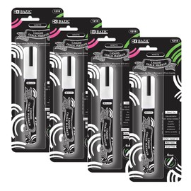 BAZIC Liquid Chalk Markers, White Color, Erasable Chalkboard Marker, Reversible Tip, Wet Erase Markers Chalk Pens for Chalkboards Blackboard Signs Windows Glass, 4-Pack
