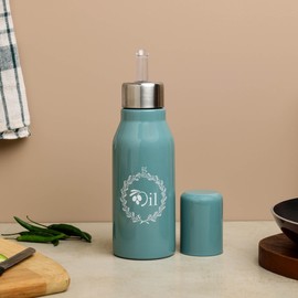 dudki Stainless Steel Oil Dispenser 500 ML Bottle Leakproof | Oil Nozzle Dropper | Cooking Oil Bottle For Home, Kitchen, Cooking, Café, Restaurant(Moss Green)