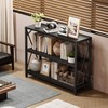 Homeiju Entry Table 40" Width, 3-Tier Entryway Table with Storage,