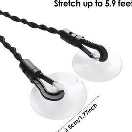 Clothes Drying Rope Line with Suction Cup,2Pcs Clothesline with Suction Cups,Portable Clothes Drying Rope Windproof Clothes Drying Rope with Suction Cups,Elastic Camping Clothesline with Suction Cups