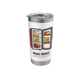 Colorful Illustration of Fully Stocked Mini Fridge Stainless Steel Insulated Tumbler