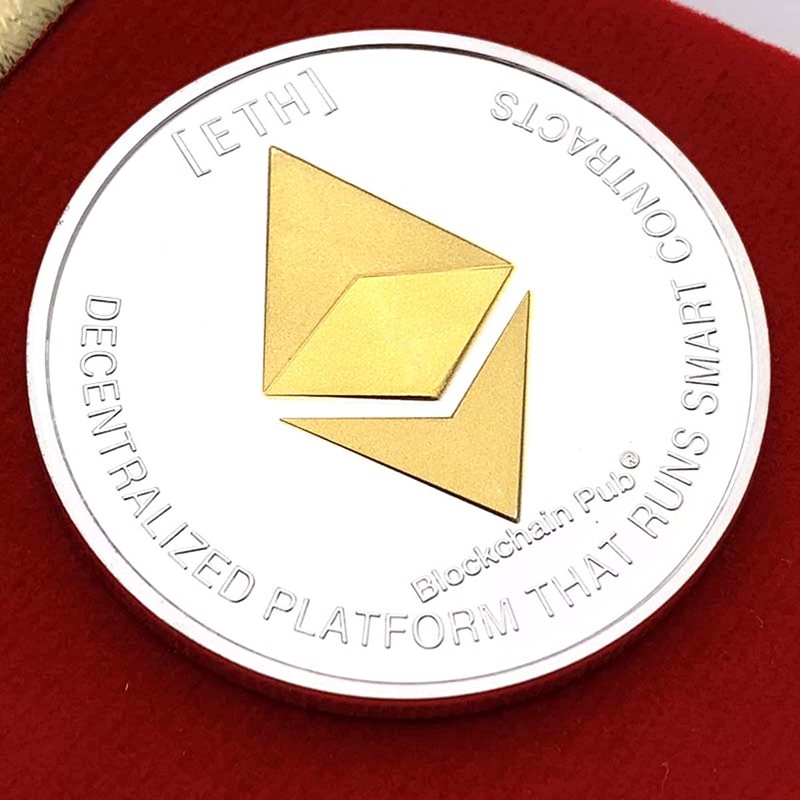 Ethereum Coin Commemorative ETH Coin, Physical Blockchain Crypto for Securely