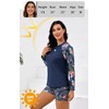 Halcurt Women's Built in Bra Rash Guard Long Sleeve Swimwear