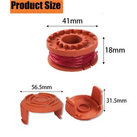 WA0010 Strimmer Spool, 8Pcs WA0010 Spool Line with 2 Cover Compatible with 20V Grass Trimmers Replace of WA0004,WG151,WG163E.1,WG163E.2,WG163E.3,WG163E.6
