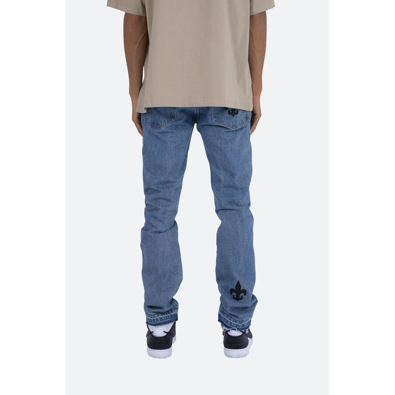 mnml Men's D112 Fleur Straight Denim, Blue/Black