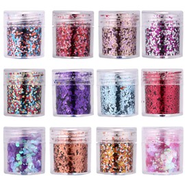 Healvian Colorful Manicure Sequins Ultra-Thin Nail Decoration Paillettes for Elegant Nail Art Easy to Use and Lightweight for Professional Manicure and Designs