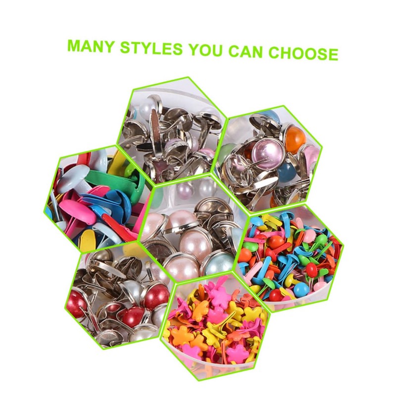 Gatuida Colorful Mixed Metal Mini Brads for DIY Craft Nail