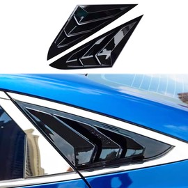 for Sonata Window Louvers Air Vent Scoop Shades Cover Blinds Fit for Hyundai Sonata 2015 2016 2017 2018 2019 Rear Side Window Louvers Decoration Trims ABS Material 2PCS (Bright Black)