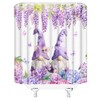 YSSFAV Purple Floral Gnomes Shower Curtain Spring Flower Butterfly Rustic