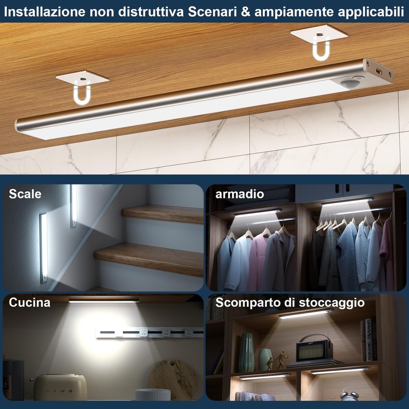 JEKEMORYE Cabinet Lighting – White 30 cm Pack of 2