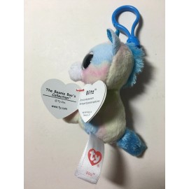 Ty Beanie Boos - BLITZ the Unicorn (Plastic Key Clip) (3 Inch) Plush Toy MWMTs