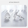 PAHALA 925 Sterling SilverWater-drop Stud Shiny Pavé Setting CZ Elegant