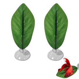 YMCLUB 2 Pieces Realistic Fish Leaf Hammocks for Rest, Comfortable Betta Bed Hideaway and Practical Aquarium Decoration, Safe Spawning Accessories Fish Rest Leaf