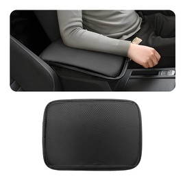 AUCELI Car Center Console Cover, Auto Armrest Protector Pad, Carbon Fiber PU Leather Seat Box Cover, Waterproof Middle Consoles Cushion for Arm Rest, Car Accessories for Truck SUV