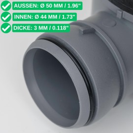 Sealing Rings Set, 12 Pieces, AD Diameter 50 mm, ID Diameter 44 mm, Thickness 3 mm, in Black, Nitrile Rubber, Rubber Rings for Repair of Plumbing, Machinery, Engines, Gasket Set Rubber O-Ring, Flat