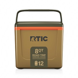 RTIC 8 QT Road Trip Personal Cooler, Small, Compact, Insulated, Portable Ice Chest Box for Food, Drink, Beverage, Beach, Camping, Picnic, Fishing, Boat, 12-Can Capacity, Trailblazer