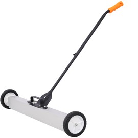 Tzou Quick Release Magnetic Sweeper Rolling Magnetic Sweeper with Wheels Adjustable Magnetic Pickup Sweeper Heavy Duty Magnetic Pickup Sweeper with Large Capacity for Nails Screws Collection