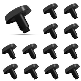 Stem Bumpers Glide Nylon Flat Round 3/4" Stem Bumper Floor Protector for 1/4" Hole, Furniture Sliders, Protect Your Outdoor Furniture and Patio Swivel Chair, Black (24)