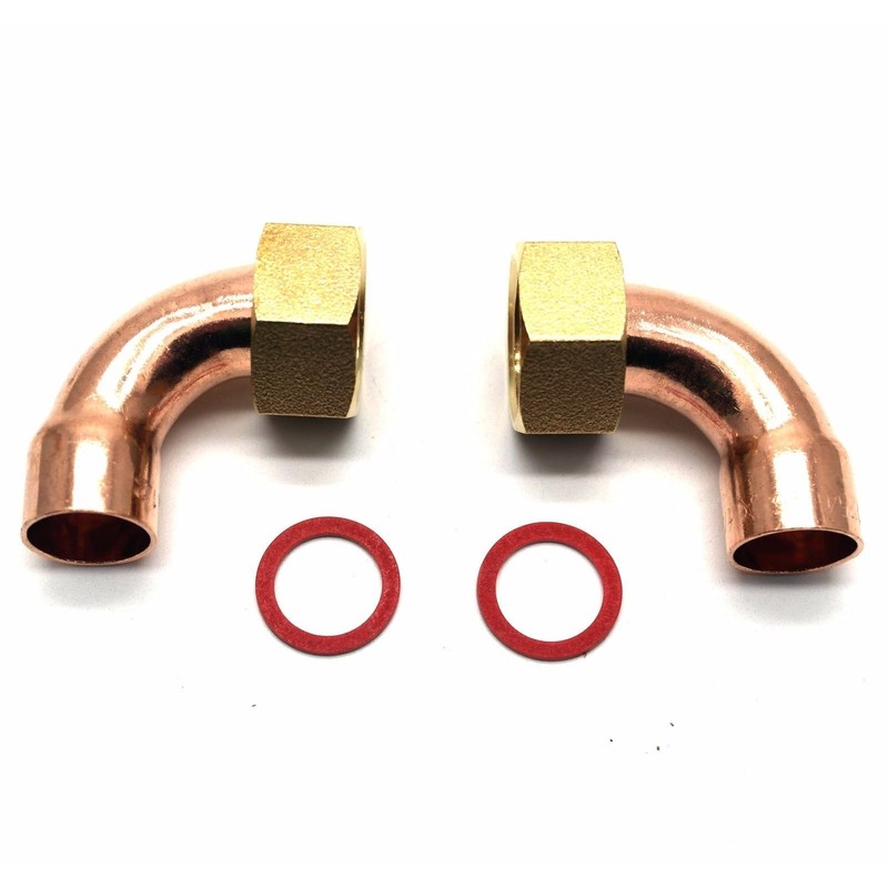 2 X 15mm X 1/2" End Feed Copper Bent Tap