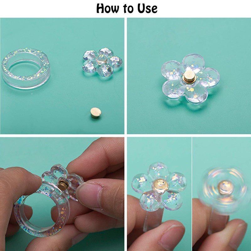 BROVITI 10Pcs Rotating Bearing for Fidget Anxiety Ring Resin Silicone