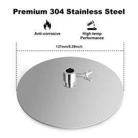 304 Stainless Steel Rotisserie Discs 2 Pack - Grill Accessories Fits 3/8" Hexagon, 3/8" or 5/16" Square Spit Rods, Compatible with Most Charcoal Grills, for Outdoor BBQ