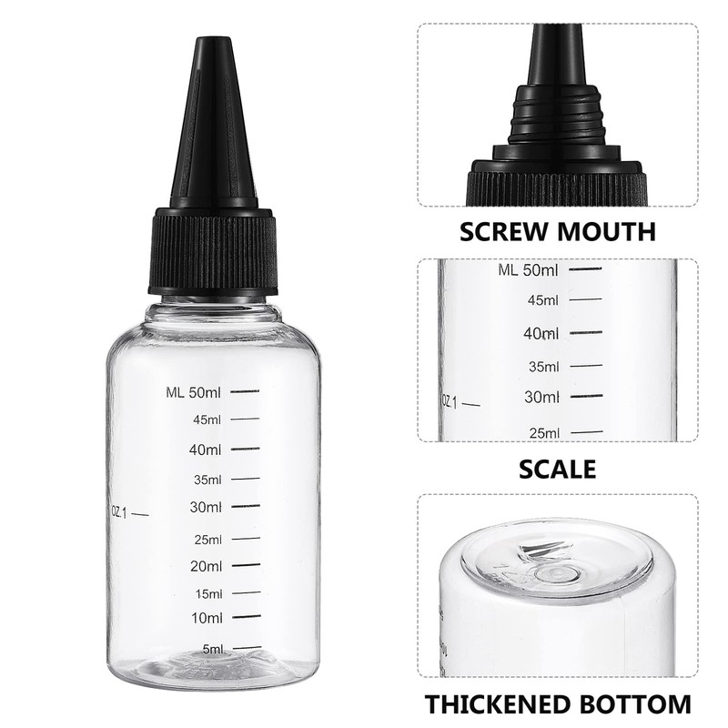 Frcolor Dropper Bottle, 50ml Graduated Dropper Bottle, Divider Bottle, Plastic