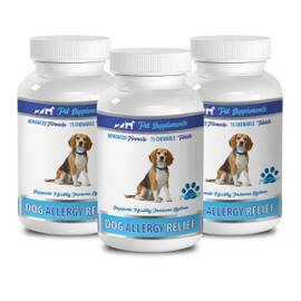 PET SUPPLEMENTS Dog Skin Itch Relief Supplement - Dog Allergy Relief - Advanced Formula Support - CHEWABLE - Dog Allergies paw - 3 Bottle (225 Chews)