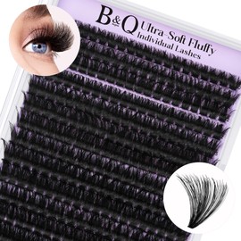B&Q Lash Clusters 280PCS 100D Cluster Lashes Ultrasoft Eyelash Clusters For Beginners Diy Lash Extension Volume Individual Lashes Wispy Lash CLusters At Home（100D-D-10-18）