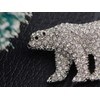 Alilang Women's Polar Bear Brooch Clear Crystals Christmas Winter Holiday