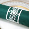 White Snowflake Paper Napkin Rings Winter Christmas Disposable Napkin Holder