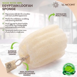 2 Pcs Natural Loofah 7014 - Natural Real Egyptian Shower Loofah Sponge Body Scrubber That Will Get You Clean and Not Just Spread Soap -2 Count(1 Pack)