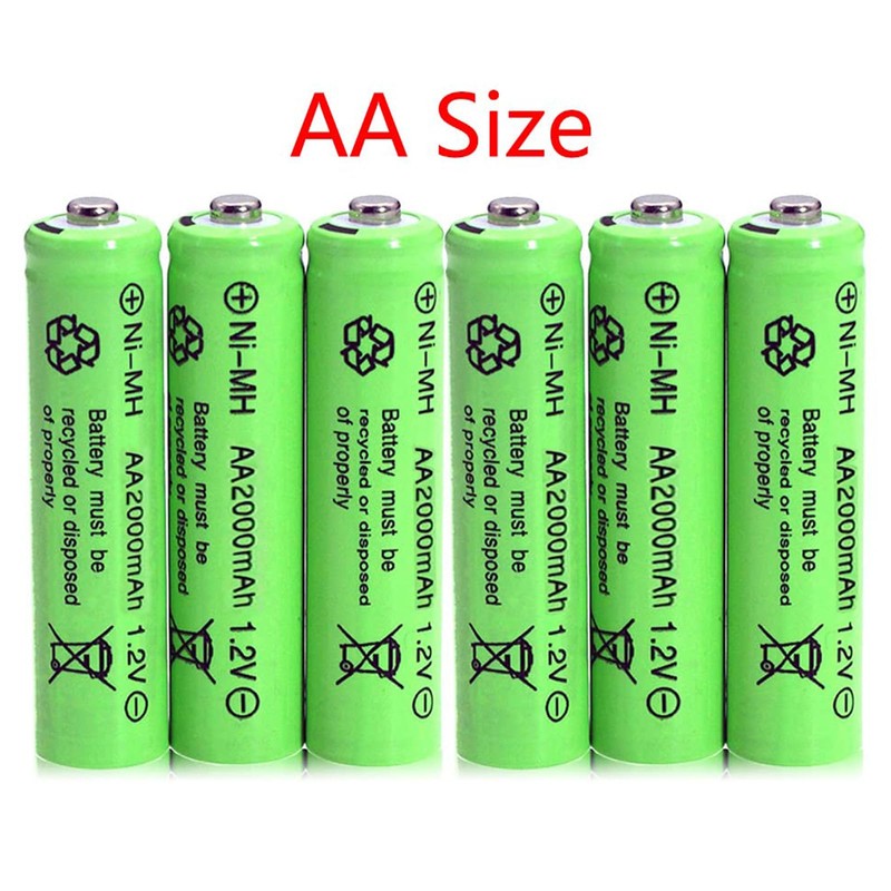 Paquete de 12 pilas AA de 2000 mAh de alta