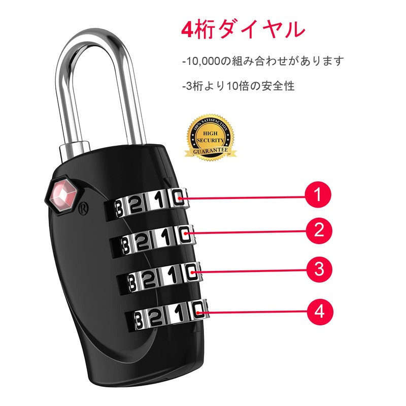 ZHEGE TSA Lock Padlock Dial Lock Small Suitcase Lock Rustproof