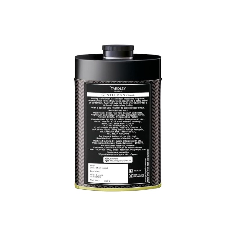 Yardley Gentleman Talco en polvo 8.5 onzas