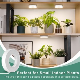 LORDEM LORDEM Grow Light for Indoor Plants, 48 LEDs Ceiling Full Spectrum Plant Light, 5V Corded Growing Lamp with 4/8/12H Auto Switch, 4 Dimmable Brightness Levels, Single-Head, 3 Pack