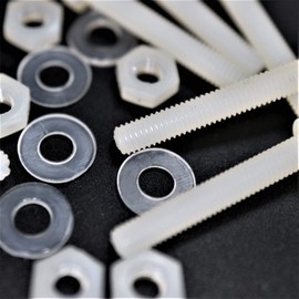 50 x Nylon Flat Head Cross Head Plastic Machine Screws M3 x 20mm Plastic Screws Nuts & Washers