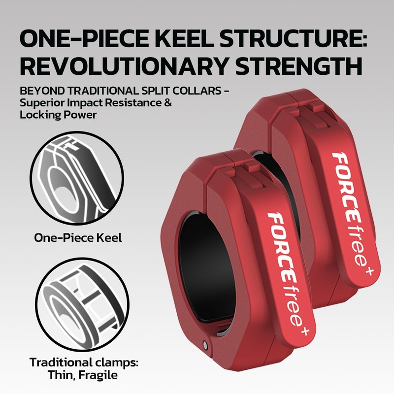 Forcefree Barbell Clips - Quick Release Olympic Barbell Clamps (Pair)