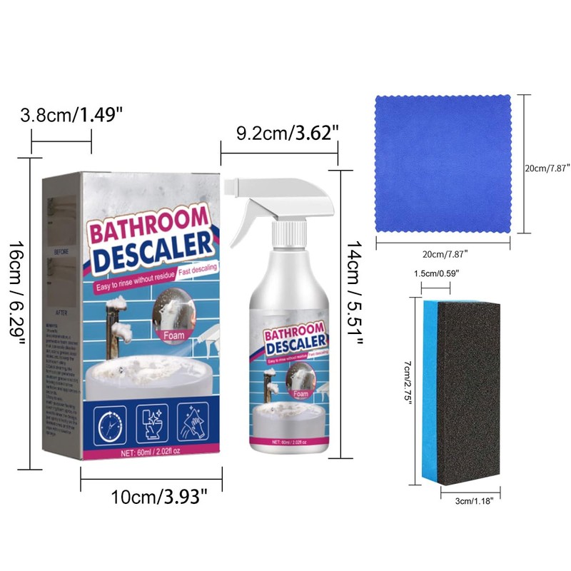 Generic Bathroom Descaler Stubborn Stains Cleaner, Luckydogs Multipurpose Bathroom Foam