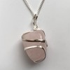 VIE Tumbled Stone Wire Wrap Pendant, 2-3cm (Rose Quartz)