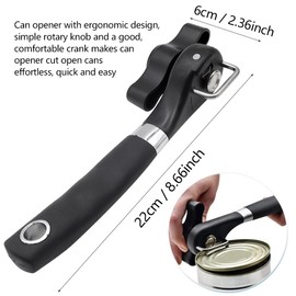 YDHfdc Manual Can Opener with Non-Slip Handle Can Opener Without Sharp Edges Safety Can Opener for All Types of Canning