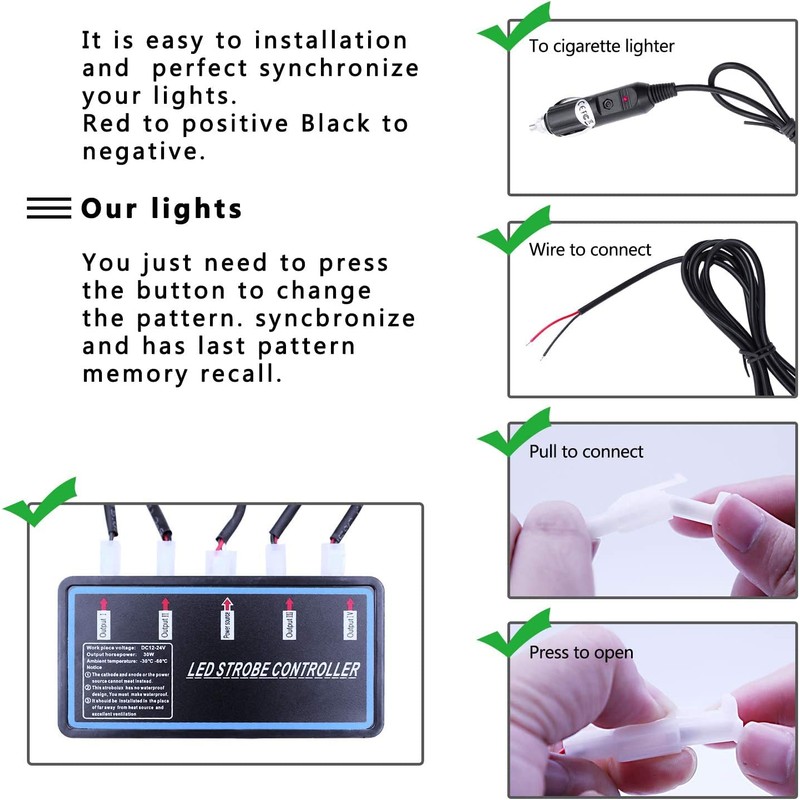 EASE2U E 24 LED Strobe Lights for Trucks Vehicles Suvs,