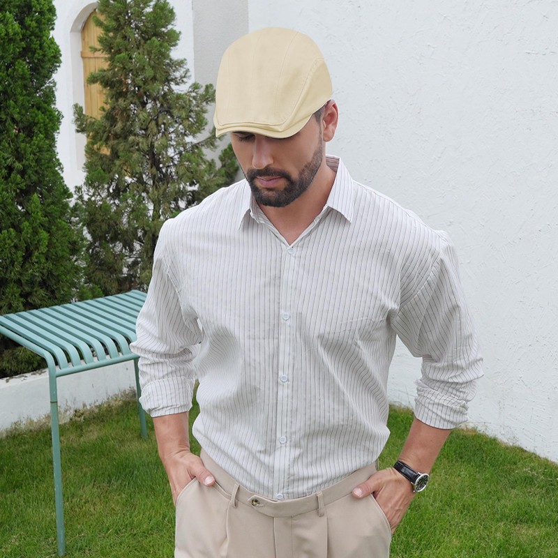 Newsboy Cap for Men 100% Cotton Mens Flat Hats Newsies
