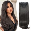 Ms Taj Hair Extensions Clip in 4pcs Dark Brown Hair